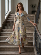 Vestido Midi con Escote Cruzado