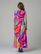 Vestido Midi con Escote Cruzado