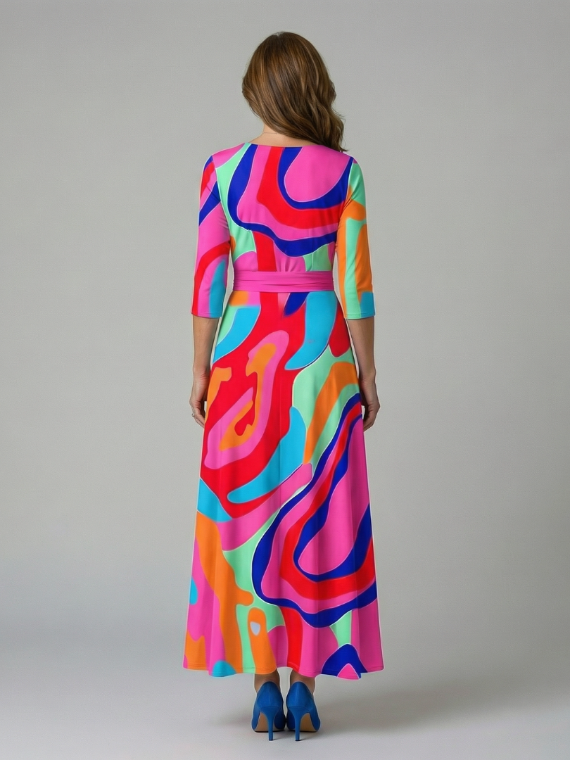 Vestido Midi con Escote Cruzado