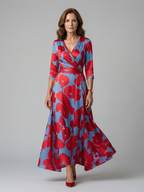 Vestido Midi con Escote Cruzado