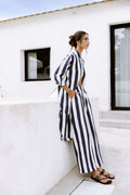 Pantalón fluido de rayas marineras