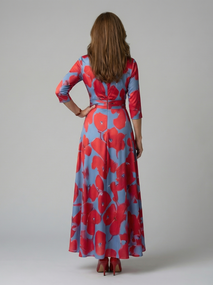 Vestido Midi con Escote Cruzado