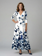 Vestido Midi con Escote Cruzado