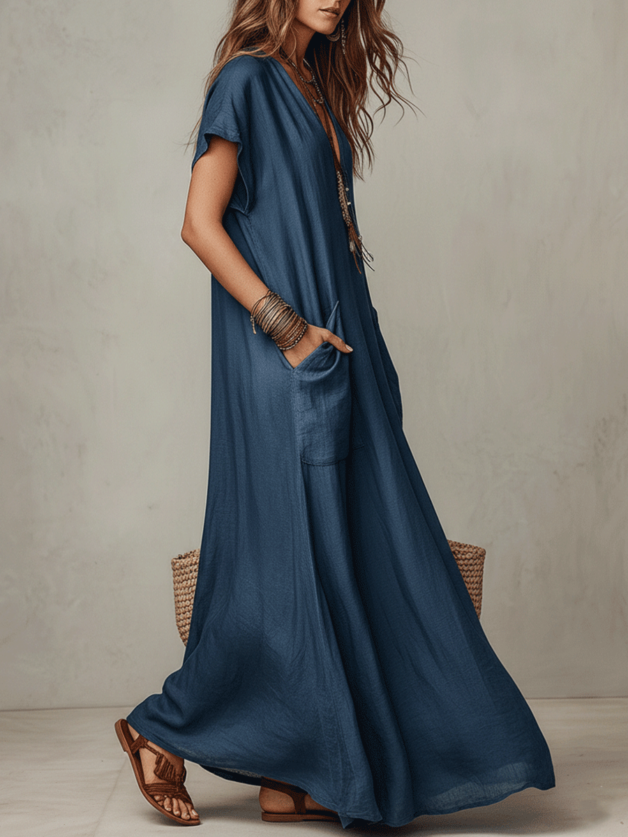 Vestido maxi bohemio de caída fluida