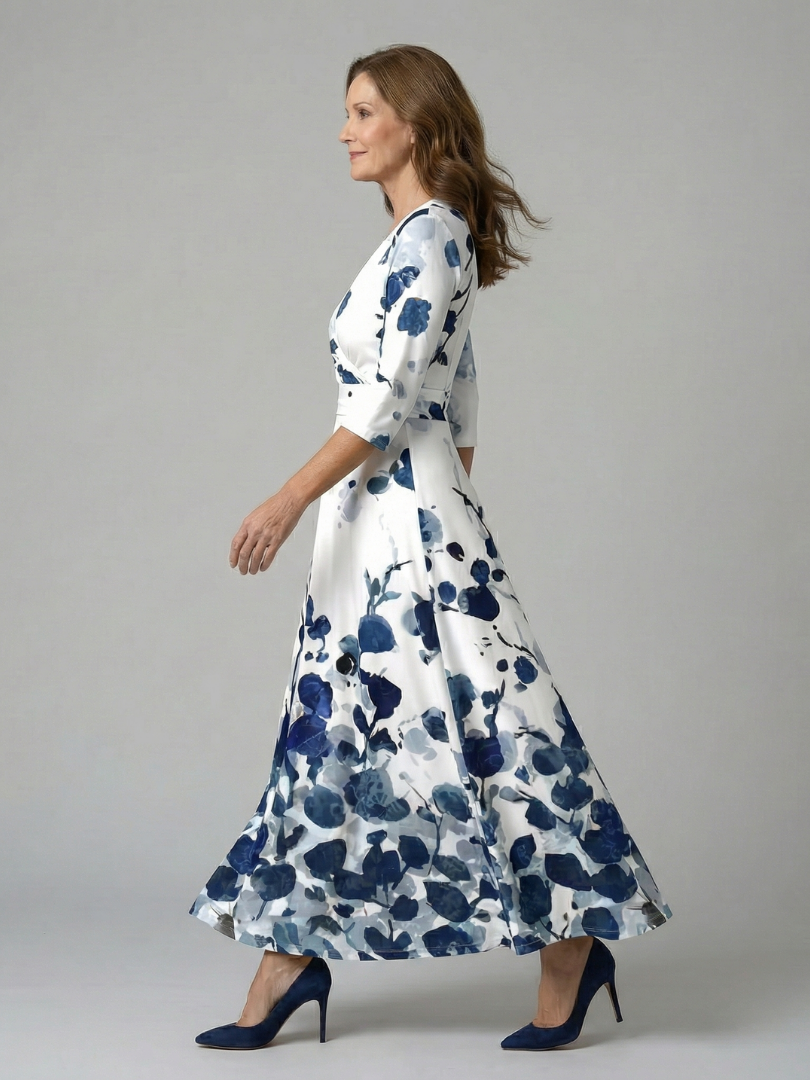Vestido Midi con Escote Cruzado
