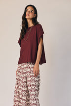 Blusa fluida efecto pañuelo Pepe rosa