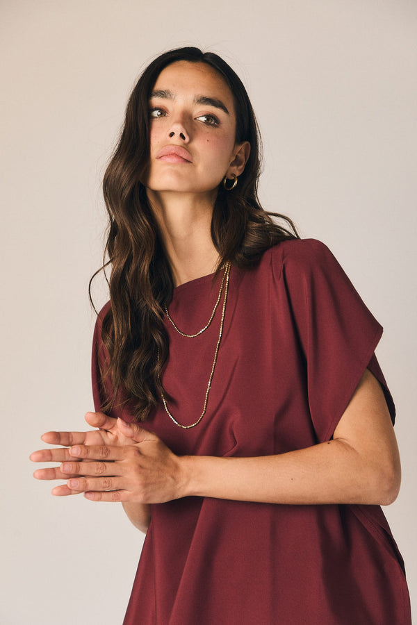 Blusa fluida efecto pañuelo Pepe rosa