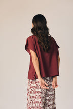 Blusa fluida efecto pañuelo Pepe rosa