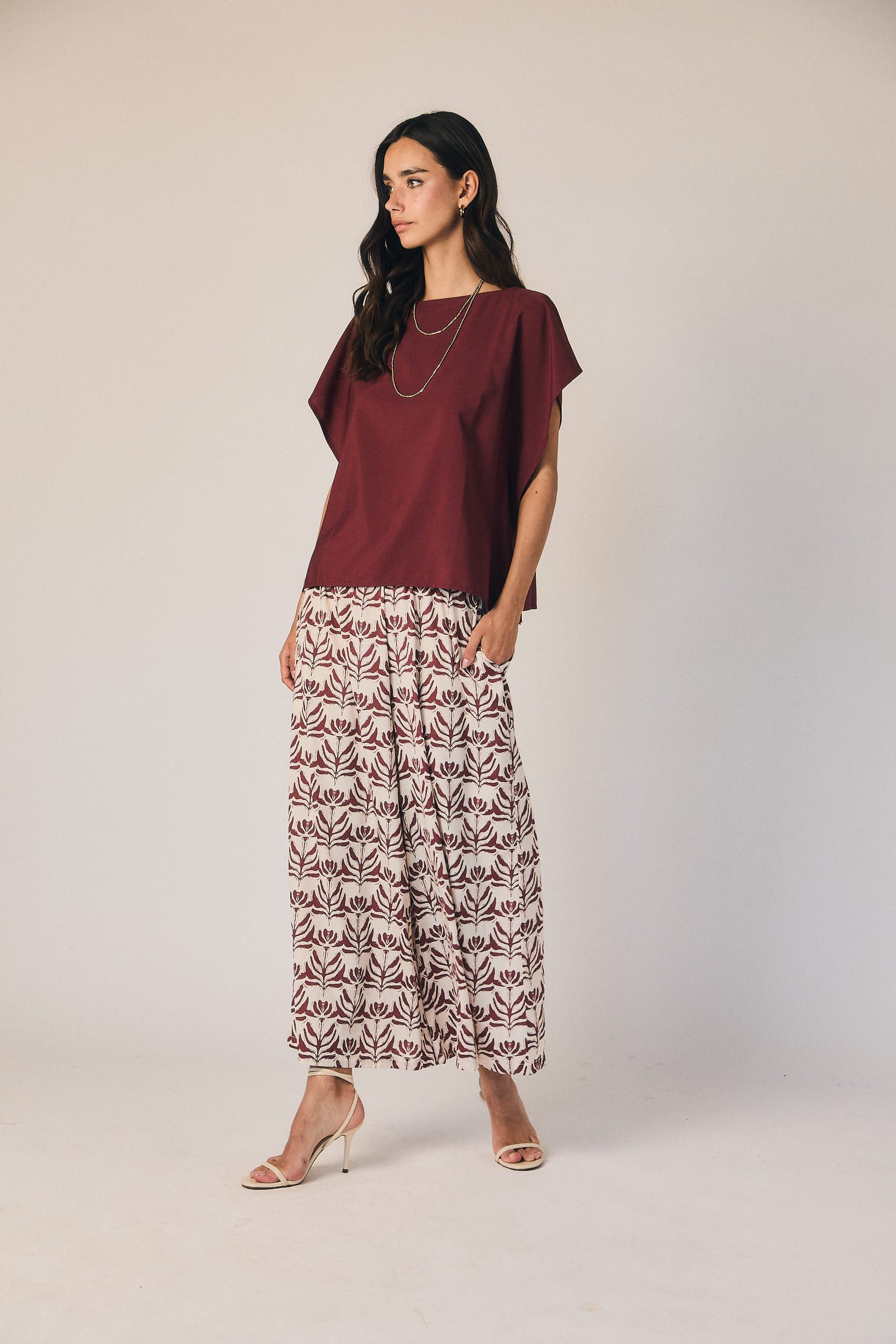 Blusa fluida efecto pañuelo Pepe rosa