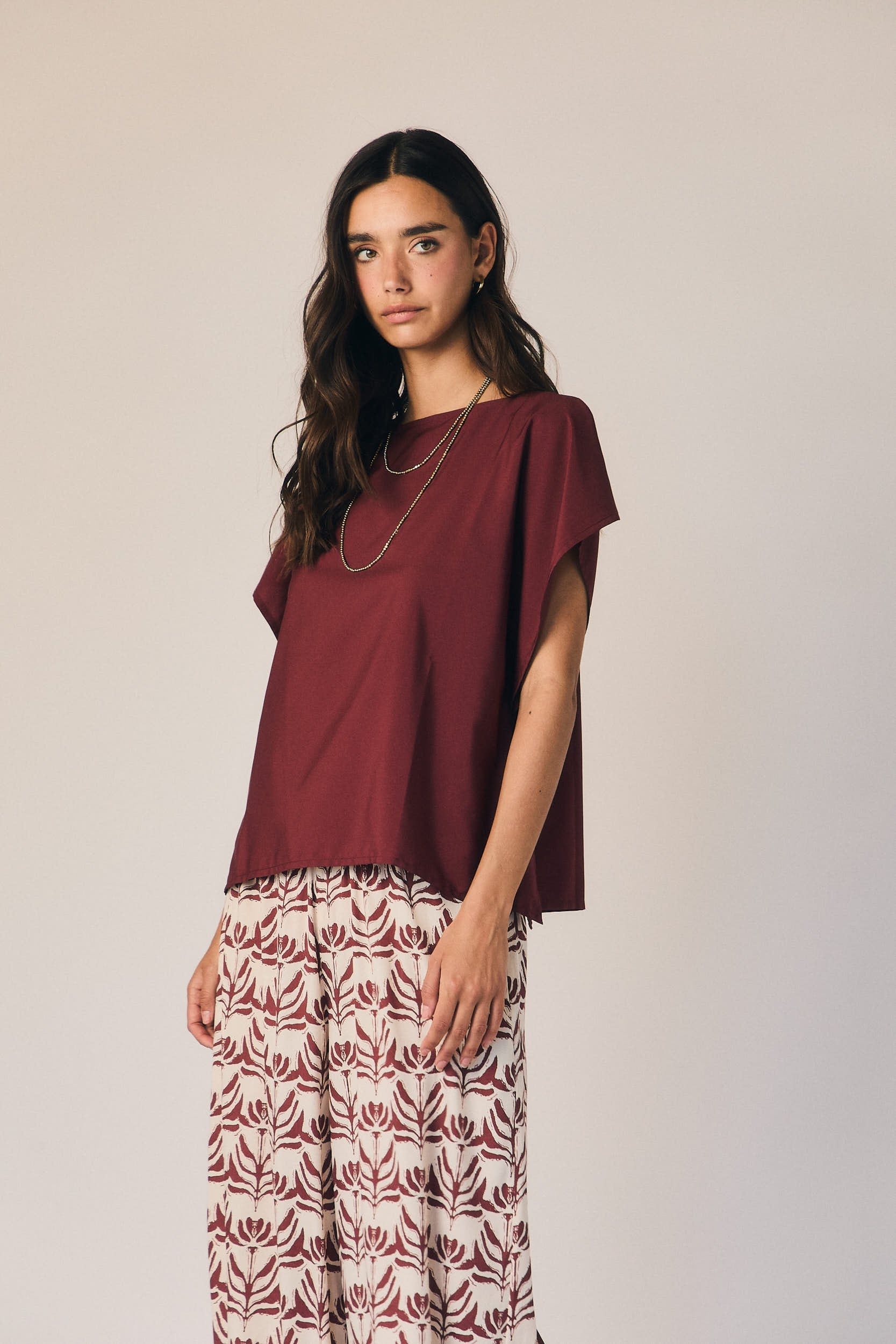 Blusa fluida efecto pañuelo Pepe rosa