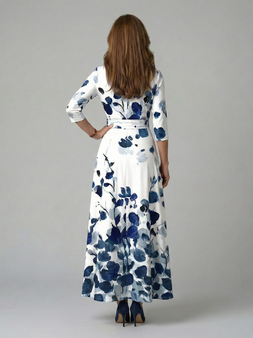 Vestido Midi con Escote Cruzado