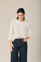Blusa cuello chimenea blanco
