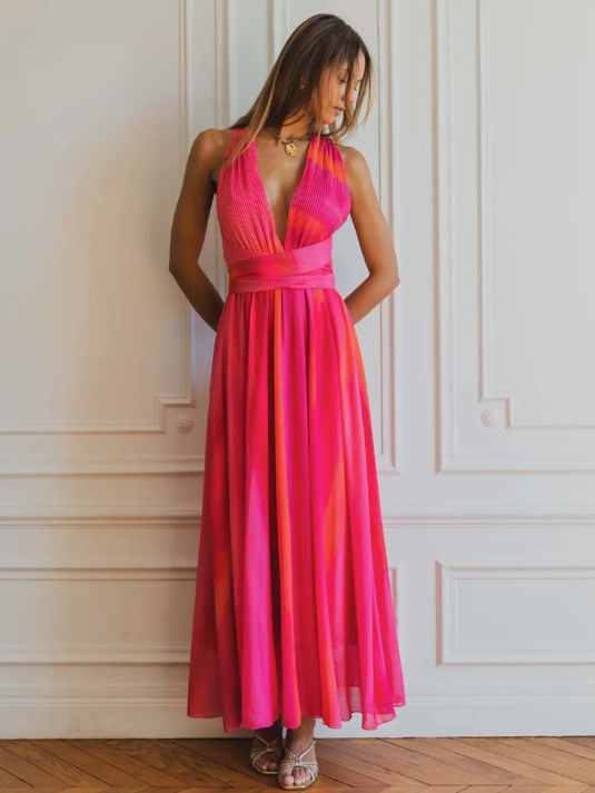 Vestido Largo Fucsia Multiposición Elegance