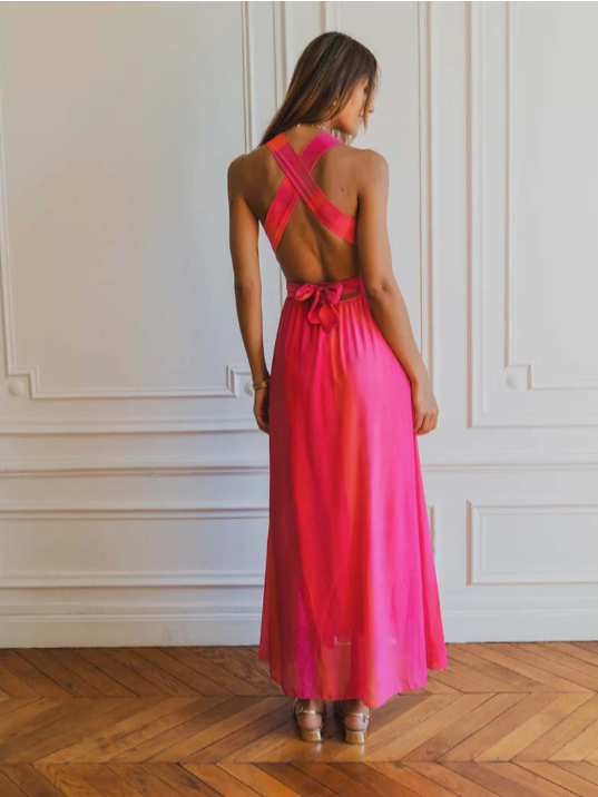 Vestido Largo Fucsia Multiposición Elegance