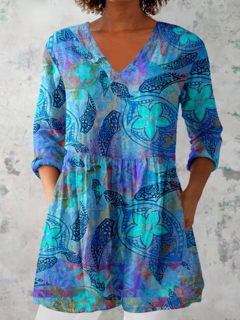 Blusa Larga Juliette con Escote en V