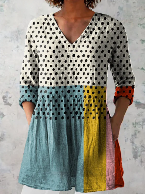 Blusa Larga Valerie con Escote en V