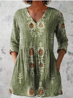 Blusa Larga Elise con Escote en V