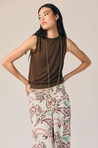 Pantalón fluido con estampado paisley