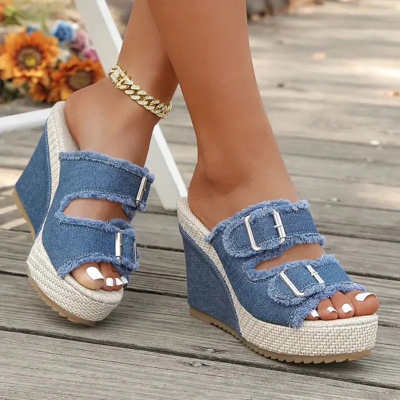 Sandalias de Cuña Elara Denim