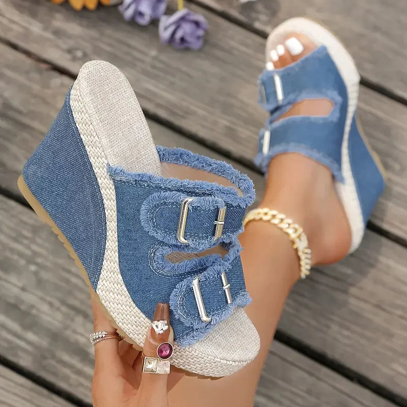 Sandalias de Cuña Elara Denim